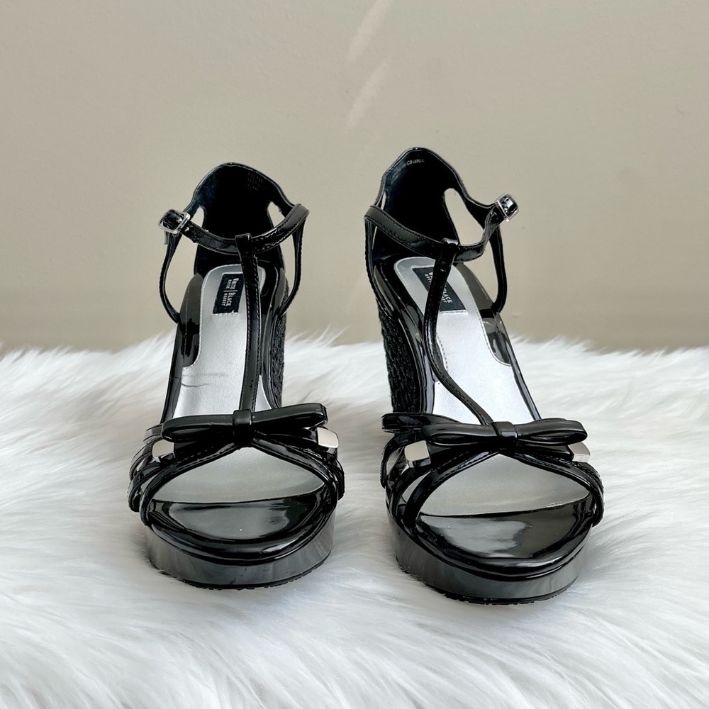 WHBM Talah Bow Patent Leather Espadrille Wedges - Picture 2 of 7